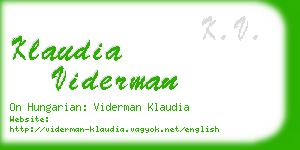 klaudia viderman business card